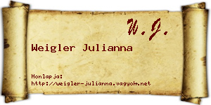 Weigler Julianna névjegykártya